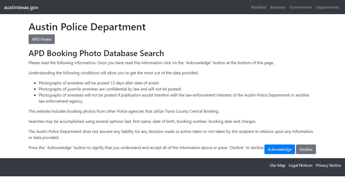 APD Booking Photo Database Search | AustinTexas.gov