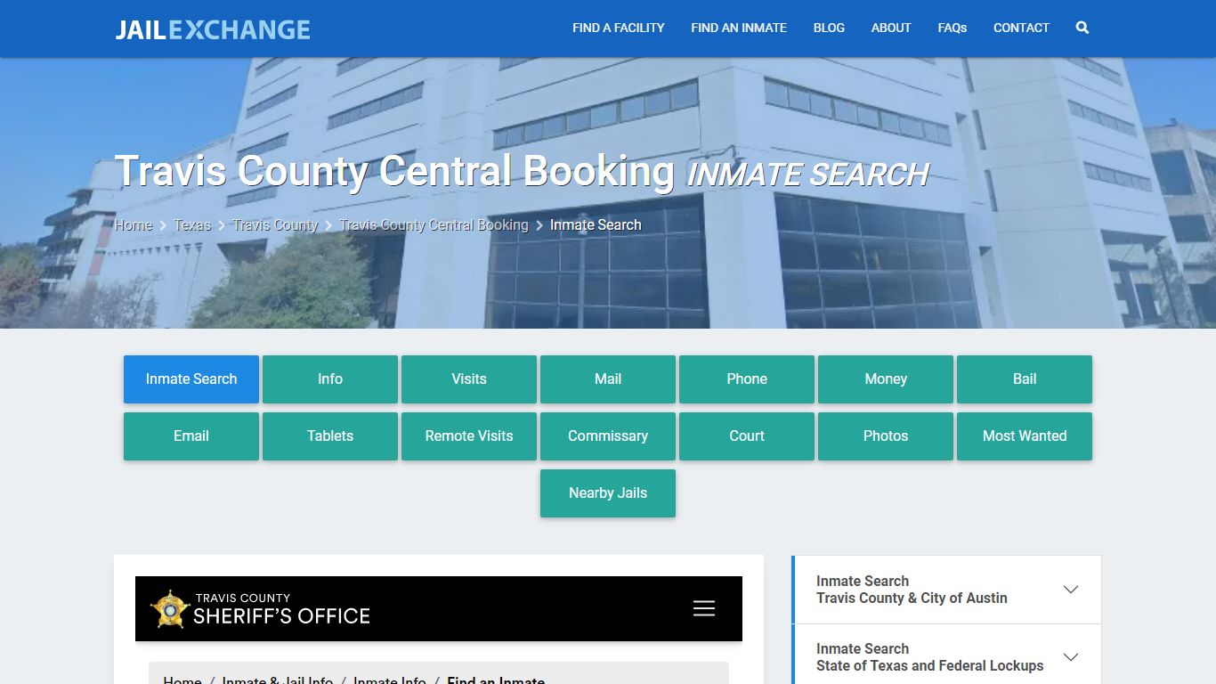 Travis County Central Booking Inmate Search - Jail Exchange